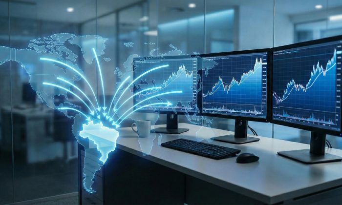 Fluxo de capital estrangeiro convergindo para o Brasil em 2026 - mesas proprietárias aproveitando rali da bolsa