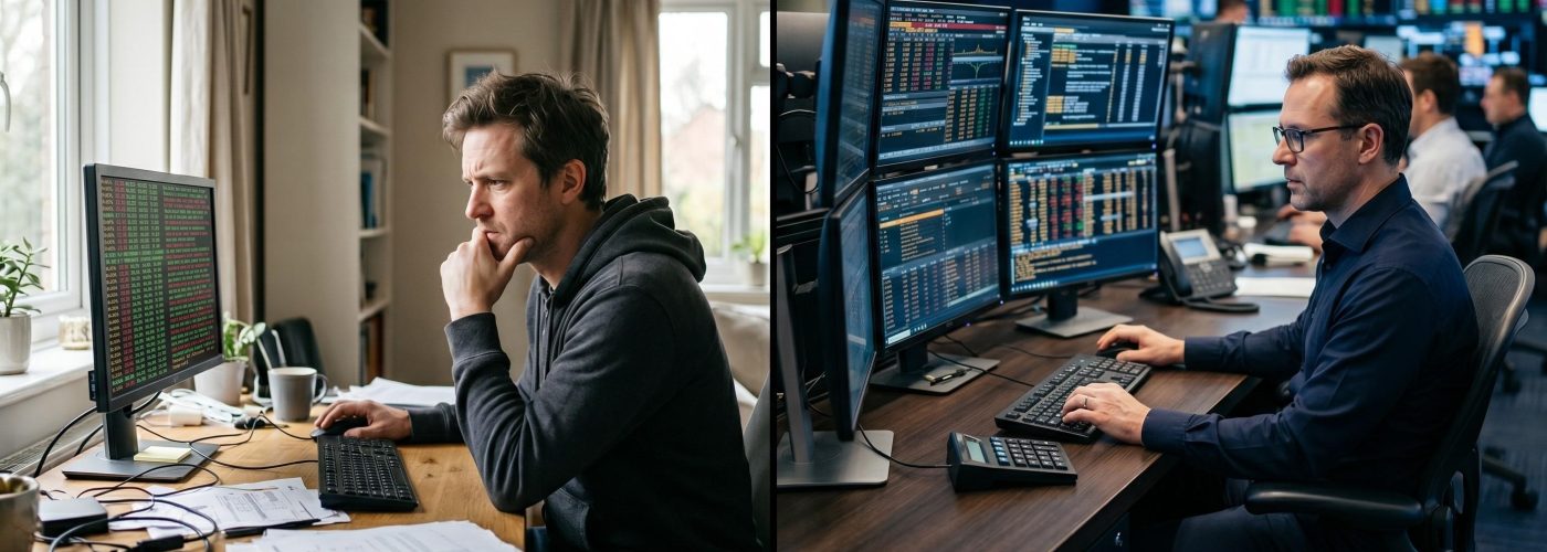 Comparação entre ambiente de trader independente e mesa proprietária profissional