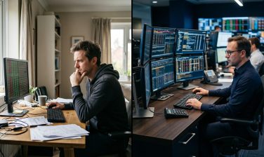 Comparação entre ambiente de trader independente e mesa proprietária profissional
